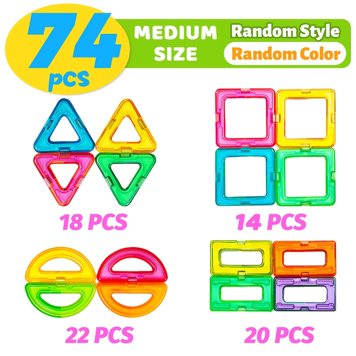 54/74pcs Magnetic Blocks Building Toys, Learning Educational Set